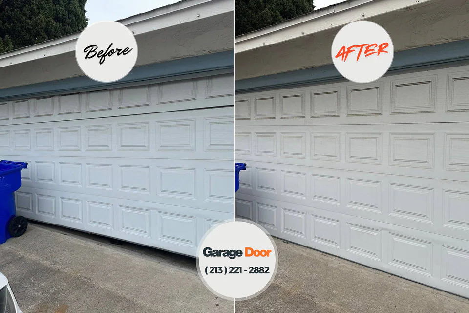 Before and after: garage door repair Carter Lake, IA